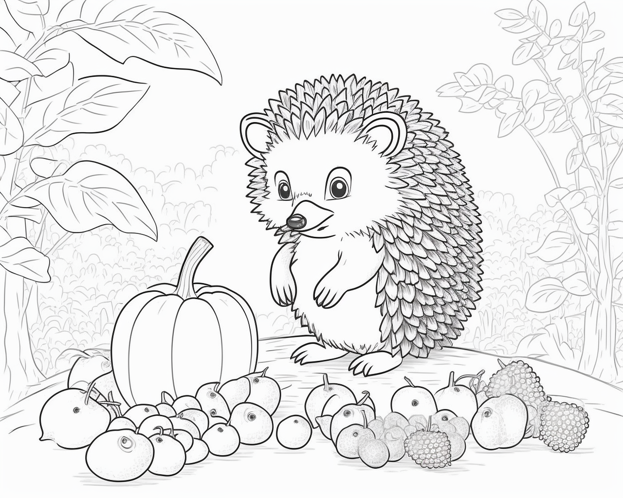 ježek 5 - Omalovánky k vytisknutí zdarma